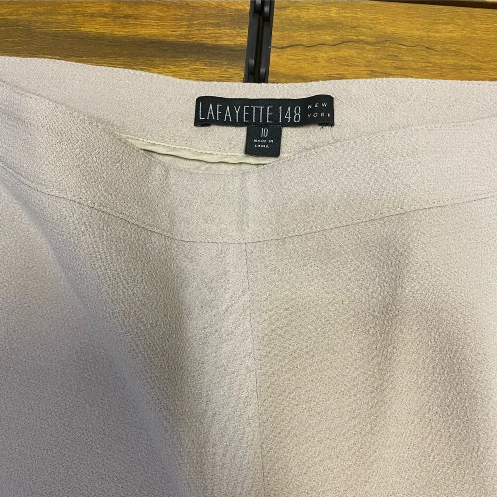 Lafayette 148 New York Women’s Bleecker Pants Size 10 100% Virgin Wool Neutral
